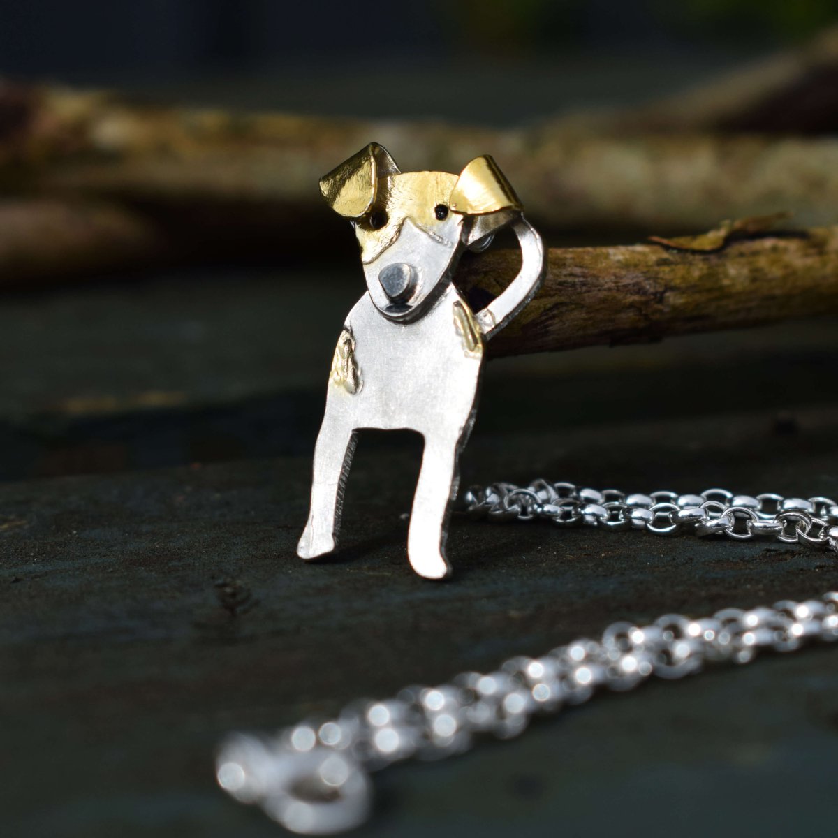 Gold Jack Russell Terrier Dog Necklace FreshFleeces