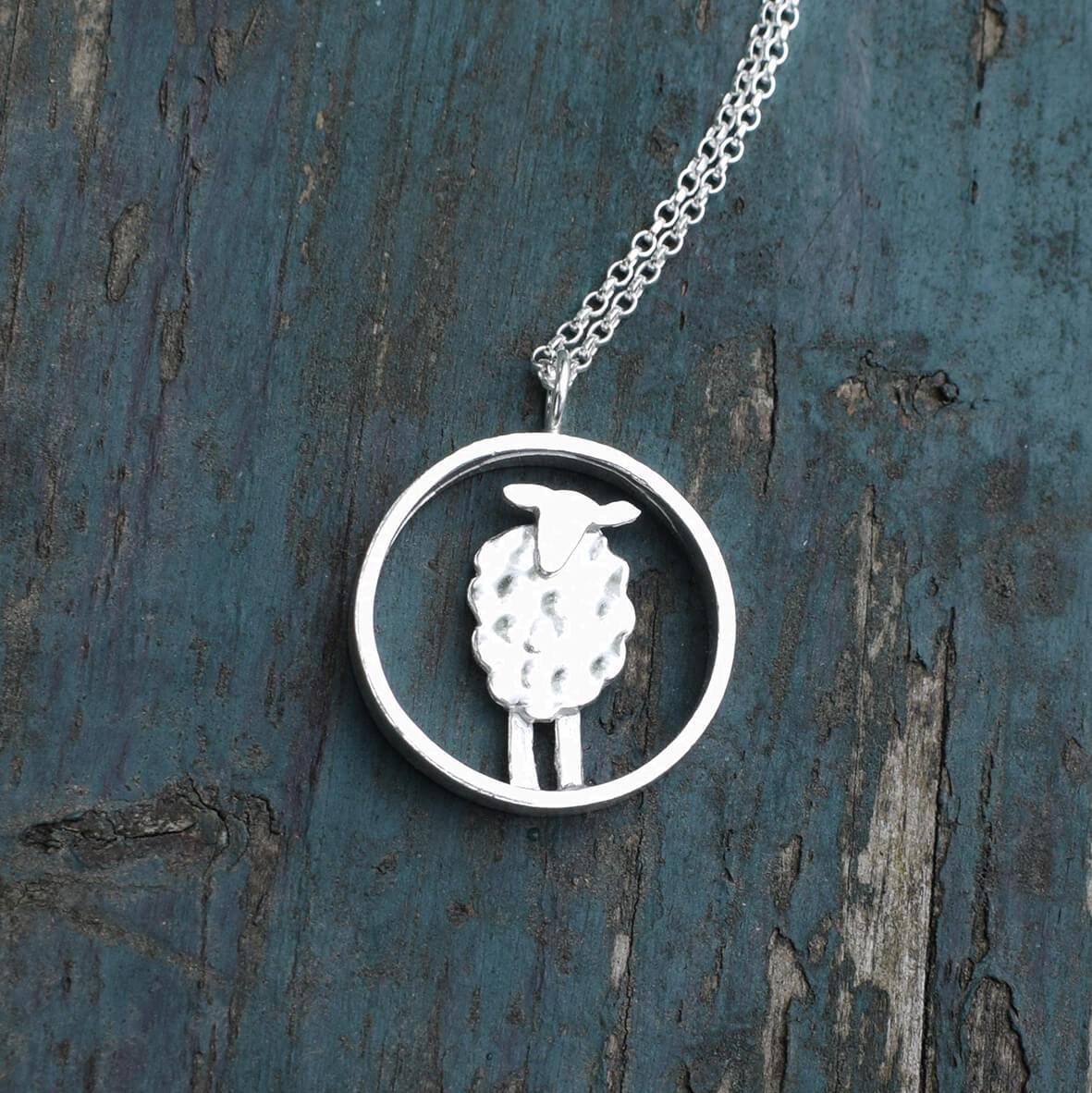 Silver on sale sheep necklace