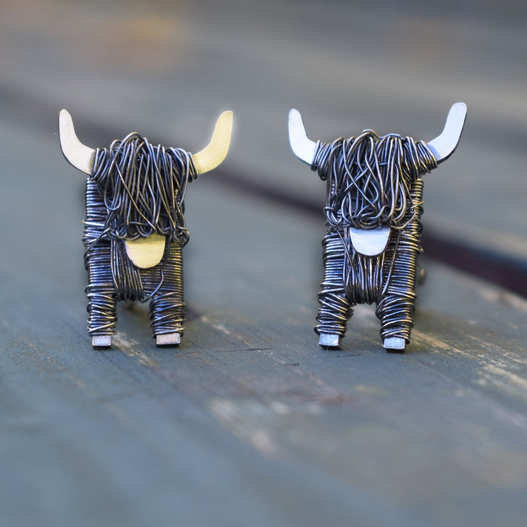 Black Highland Cow cufflinks