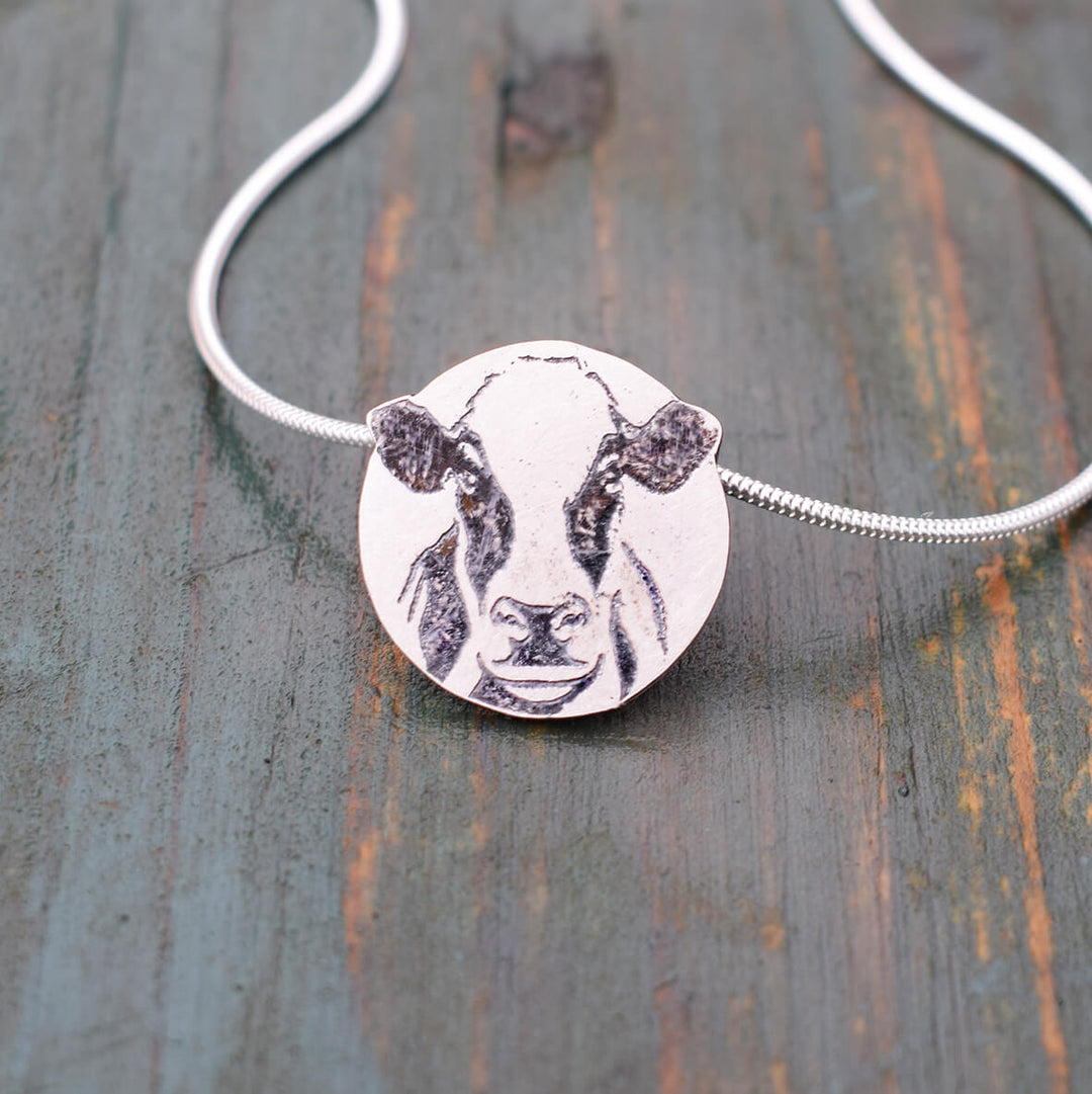 Holstein friesian cow necklace