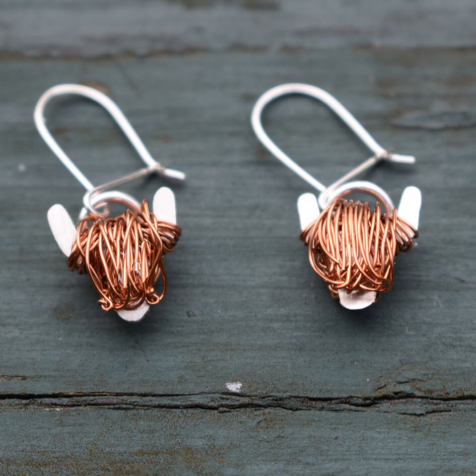 Highland Cow drop earrings