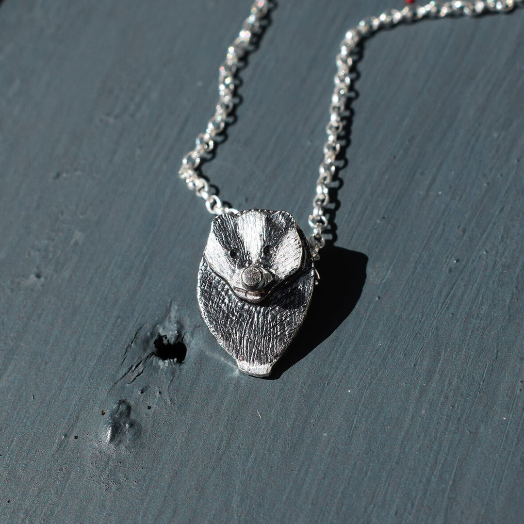 Silver Badger Necklace