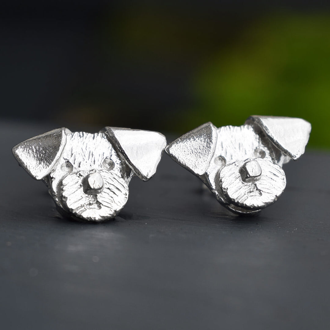 border terrier earrings, silver dog earrings, border terrier gifts for woman, silver dog jewellery