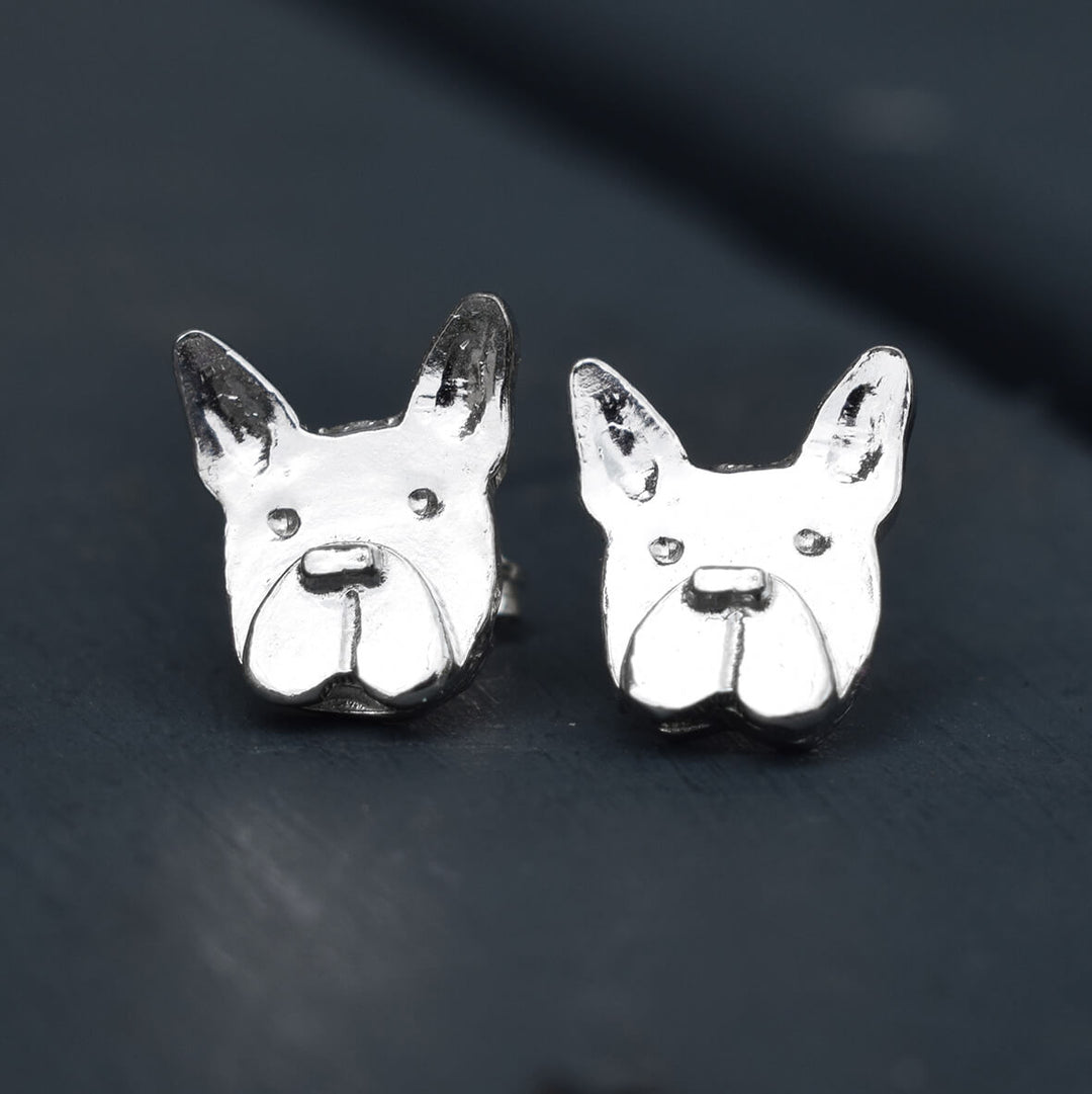 French Bulldog Jewellery , frenchie dog earrings, silver dog earrings, dog gifts