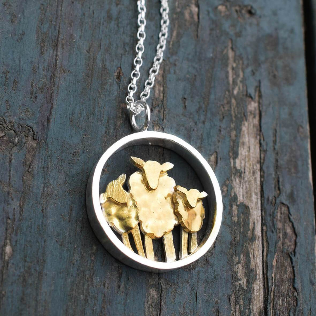 gold sheep necklace, farm necklace, gift for farmer, countryside jewellery, animal jewellery