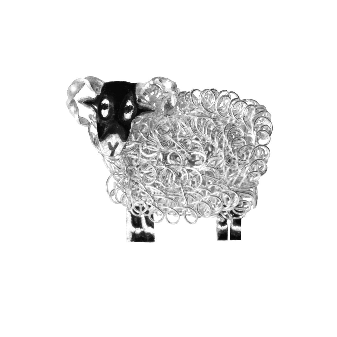 swaledale sheep brooch, silver sheep brooch, silver animal brooch, animal pin