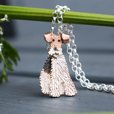 wire fox terrier necklace, silver dog necklace, terrier pendant, silver terrier jewellery, fox terrier gift for woman, fox terrier present, silver terrier necklace