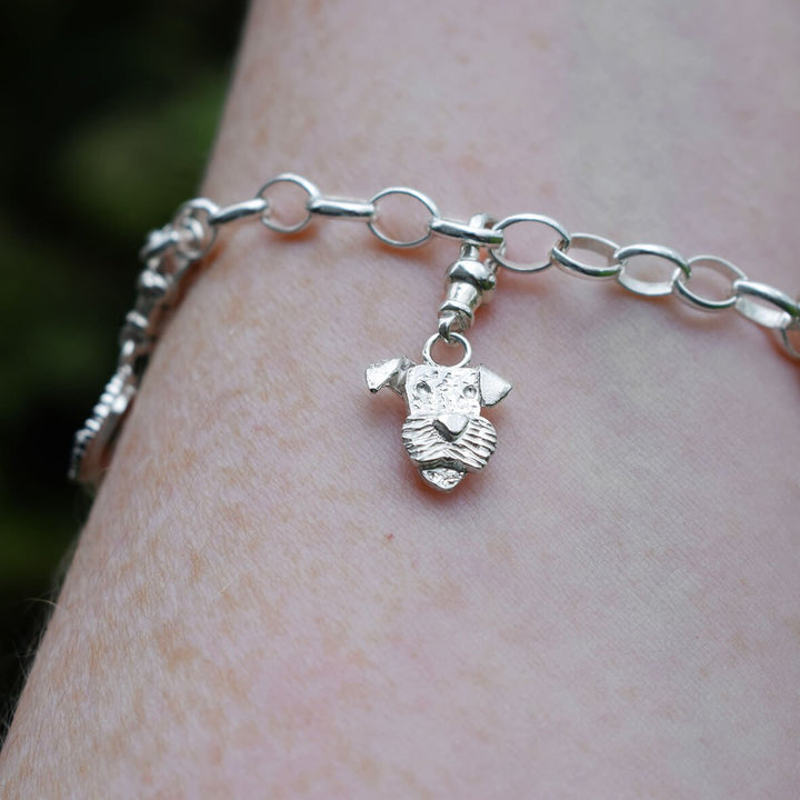 Airedale Terrier charm, Airedale Terrier bracelet, Airedale Terrier jewellery, silver dog charm, silver dog bracelet, terrier charm, terrier jewellery, terrier bracelet