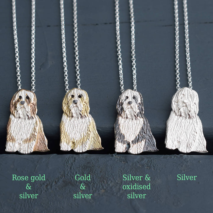 Bearded Collie necklaces, dog necklaces, handmade dog jewellery, Bearded Collie jewellery