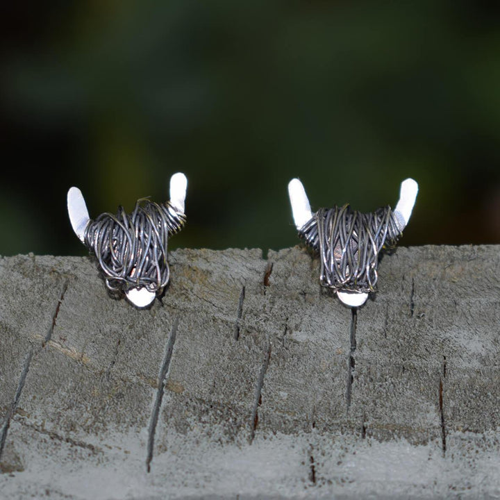 Black Highland cow earrings