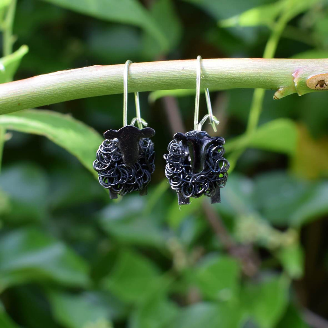 sheep drop earrings, sheep dangly earrings, black sheep earrings, black sheep drop earrings, black sheep jewellery, black sheep gift, present for black sheep, not a sheep gift