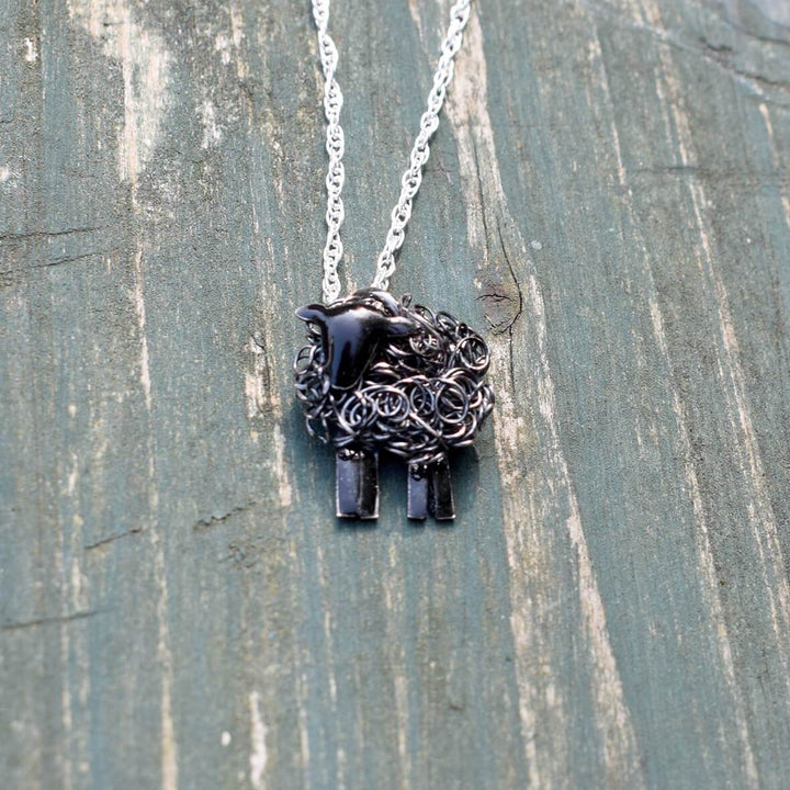 black sheep pendant, black sheep necklace, black sheep jewellery, black sheep gift, present for black sheep, not a sheep gift