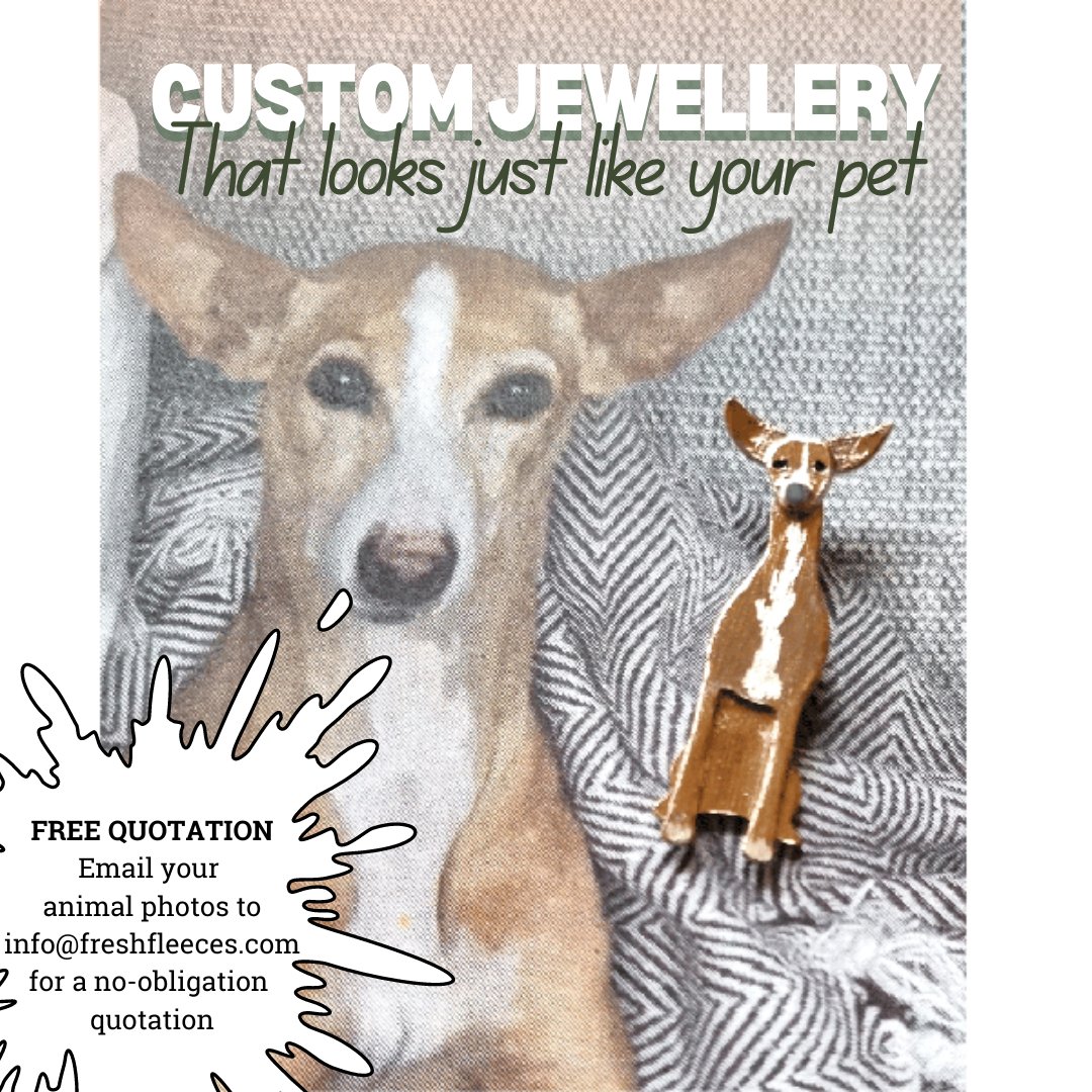 custom pet jewellery, custom anumail jewellery, pet memorial jewellery, pet memorials, jewellery that looks like my dog