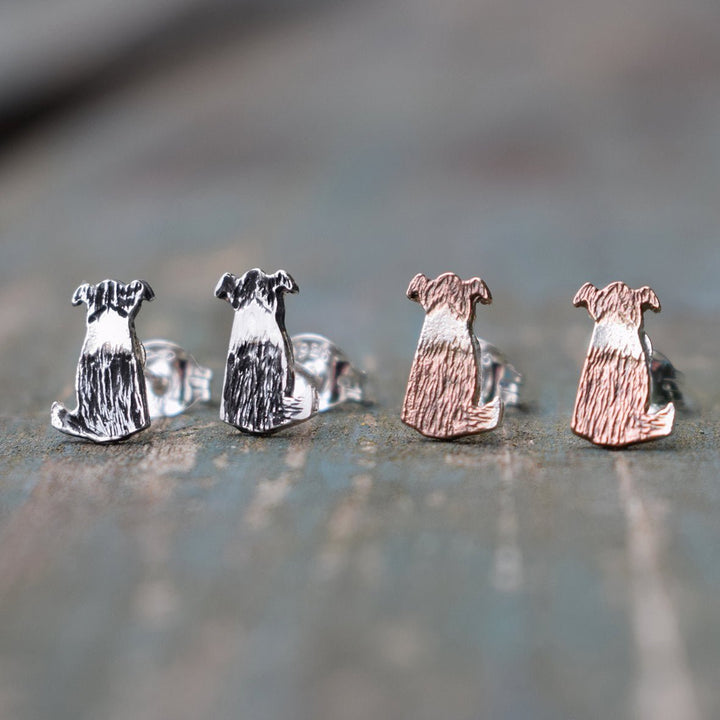 border collie earrings, border collie dog jewellery, silver dog earrings, border collie gift, quality gift for dog lover, handmade animal jewellery