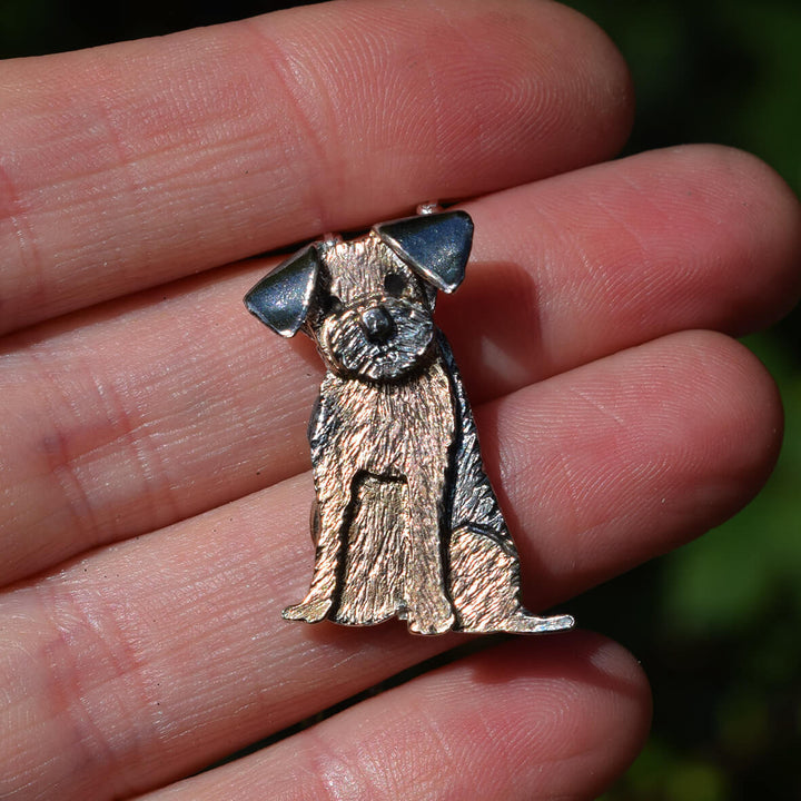 rose gold Border Terrier necklace, border terrier pendant, Border Terrier jewellery, Border Terrier gift