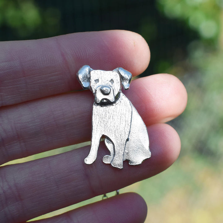 silver Boxer dog, silver Boxer dog necklace, silver Boxer dog pendant, silver Boxer dog jewellery, silver dog necklace, gift for boxer lover