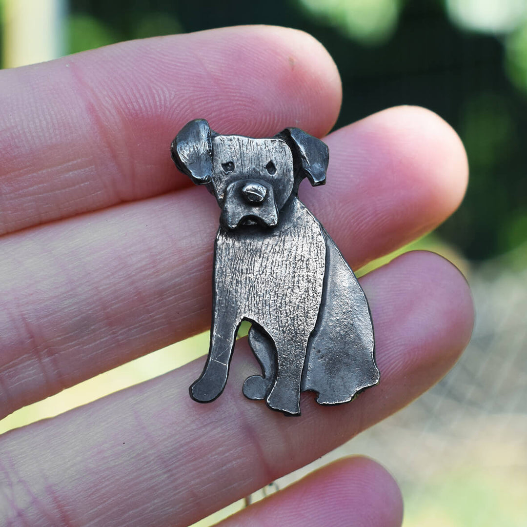 black Boxer dog necklace, Boxer dog jewellery, black dog necklace, Boxer dog gift for woman, Boxer dog christmas present, black Boxer dog gift