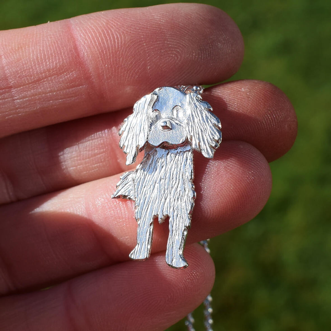 silver Cavalier King Charles Spaniel, Cavalier King Charles Spaniel necklace, Cavalier King Charles Spaniel pendant, Cavalier King Charles Spaniel jewellery, gift for Cavalier King Charles Spaniel owner