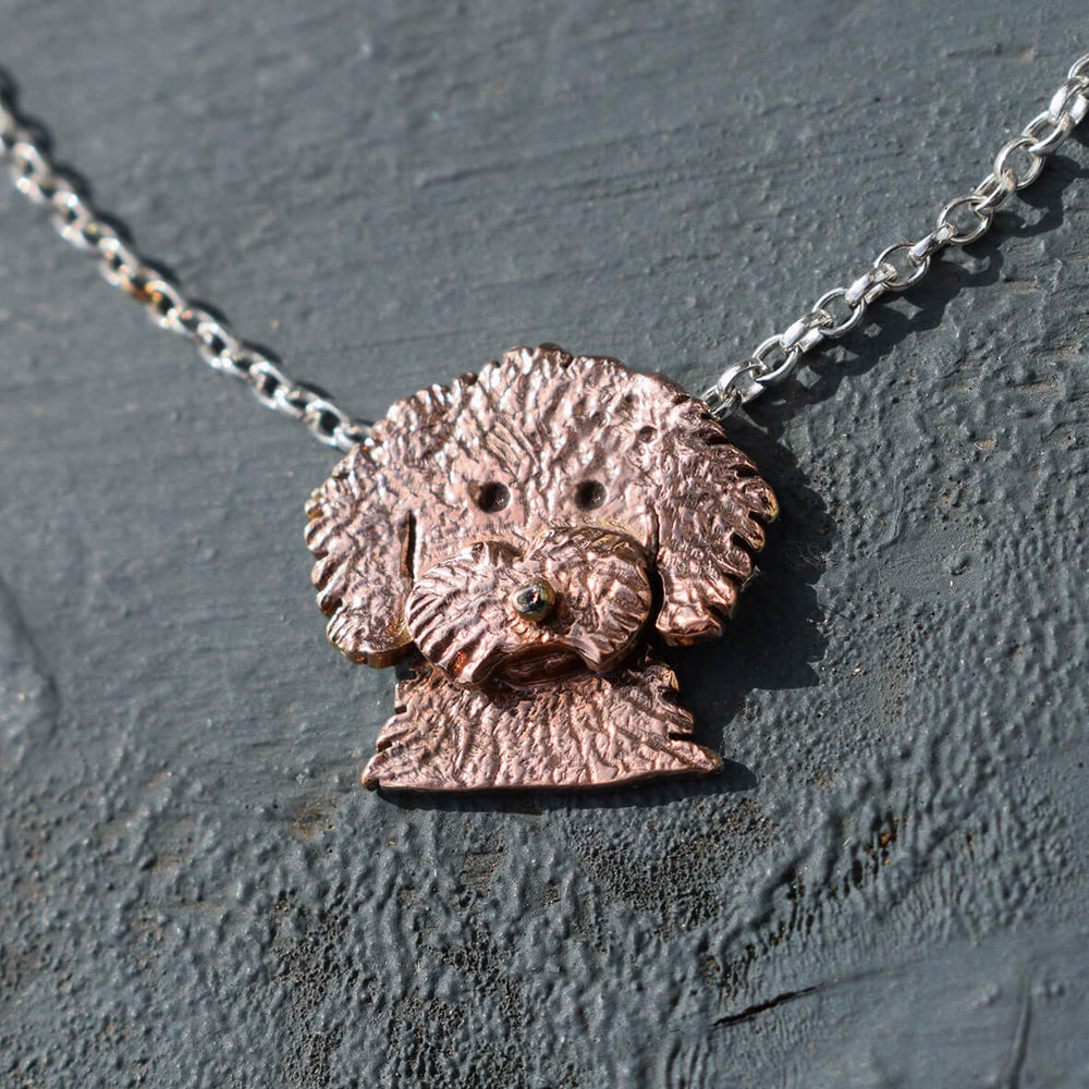 rose gold cavapoo necklace, rose gold dog necklace, cavapoo gift for woman, cavapoo owner