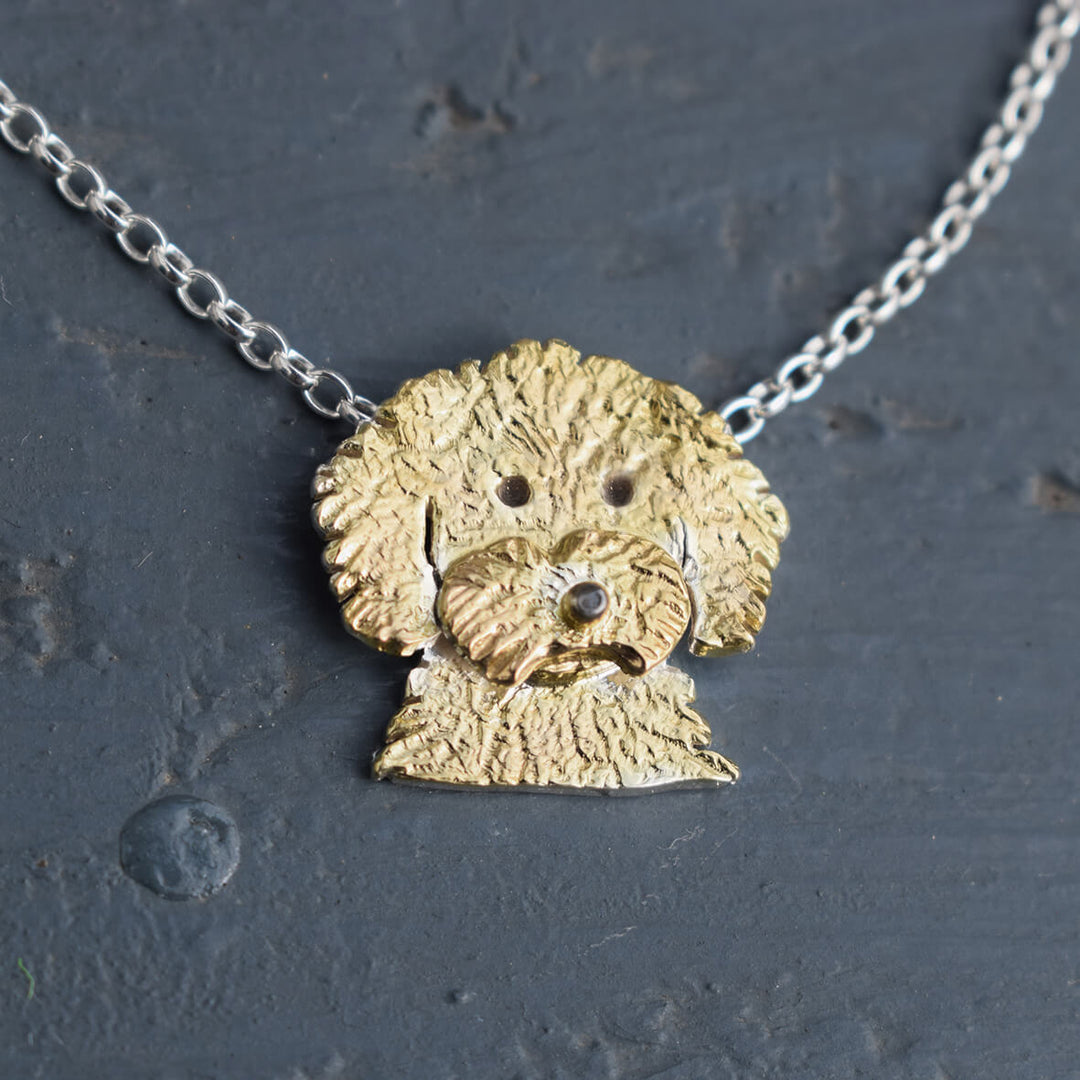 gold cavapoo necklace, gold dog necklace, cavapoo gift for woman, cavapoo owner