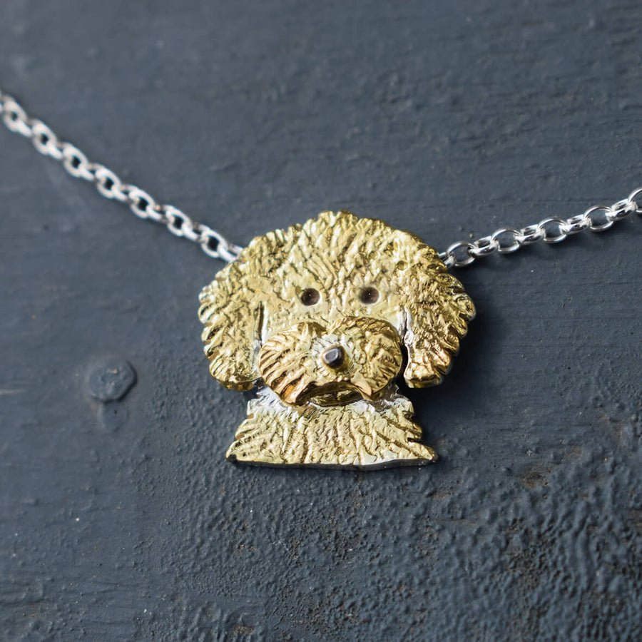 gold cavapoo necklace, gold dog necklace, cavapoo gift for woman, cavapoo owner