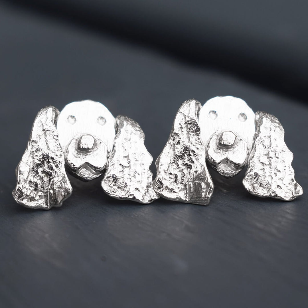 cocker spaniel earrings, silver cocker spaniel earrings, cocker spaniel studs, silver dog earrings, cocker spaniel gift for woman, quality cocker spaniel gift, cocker spaniel memorial