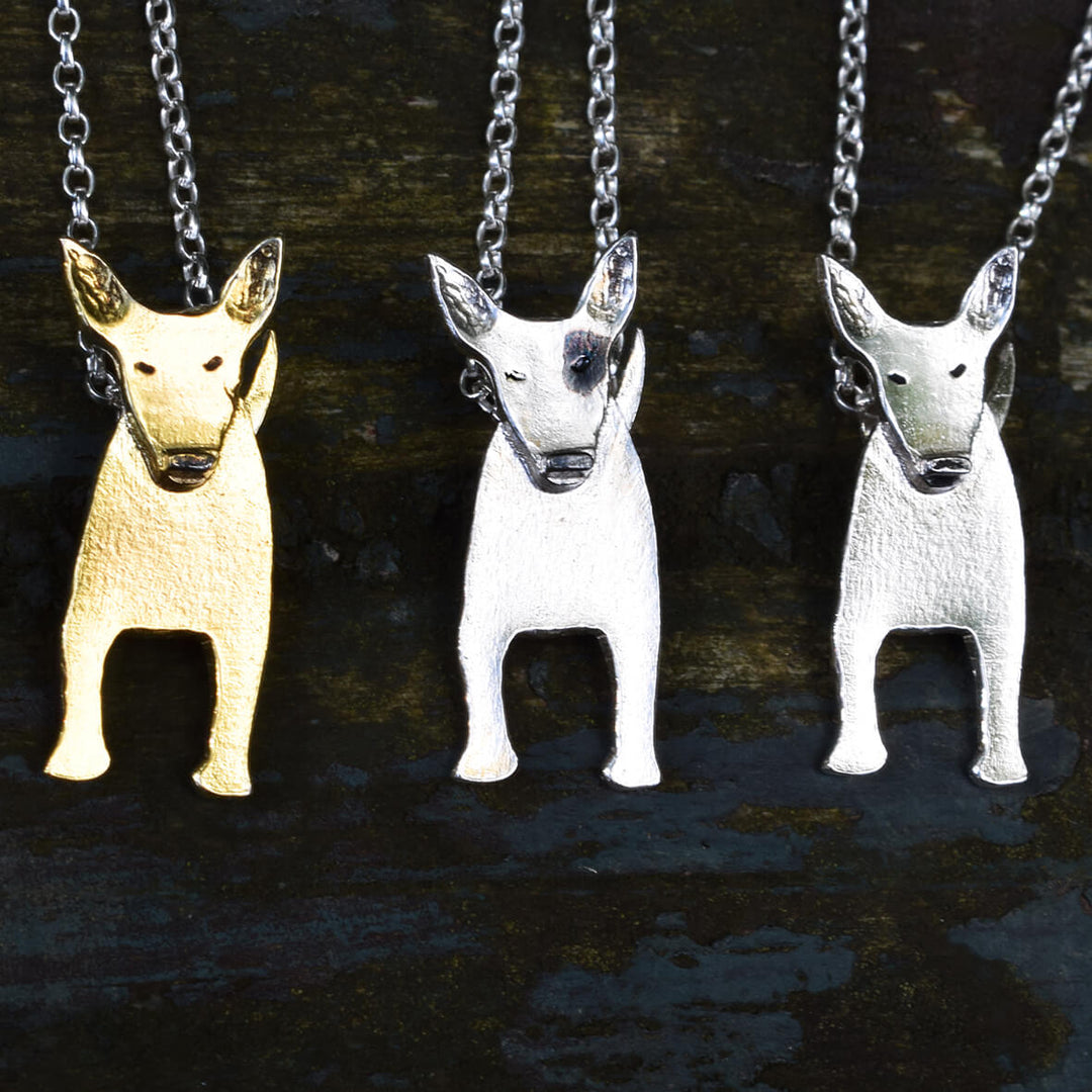 English Bull Terrier Necklace, Silver Dog Necklace, Bull Terrier Jewellery, English Bull Terrier Necklace Gift for Her, Dog Jewellery, Dog