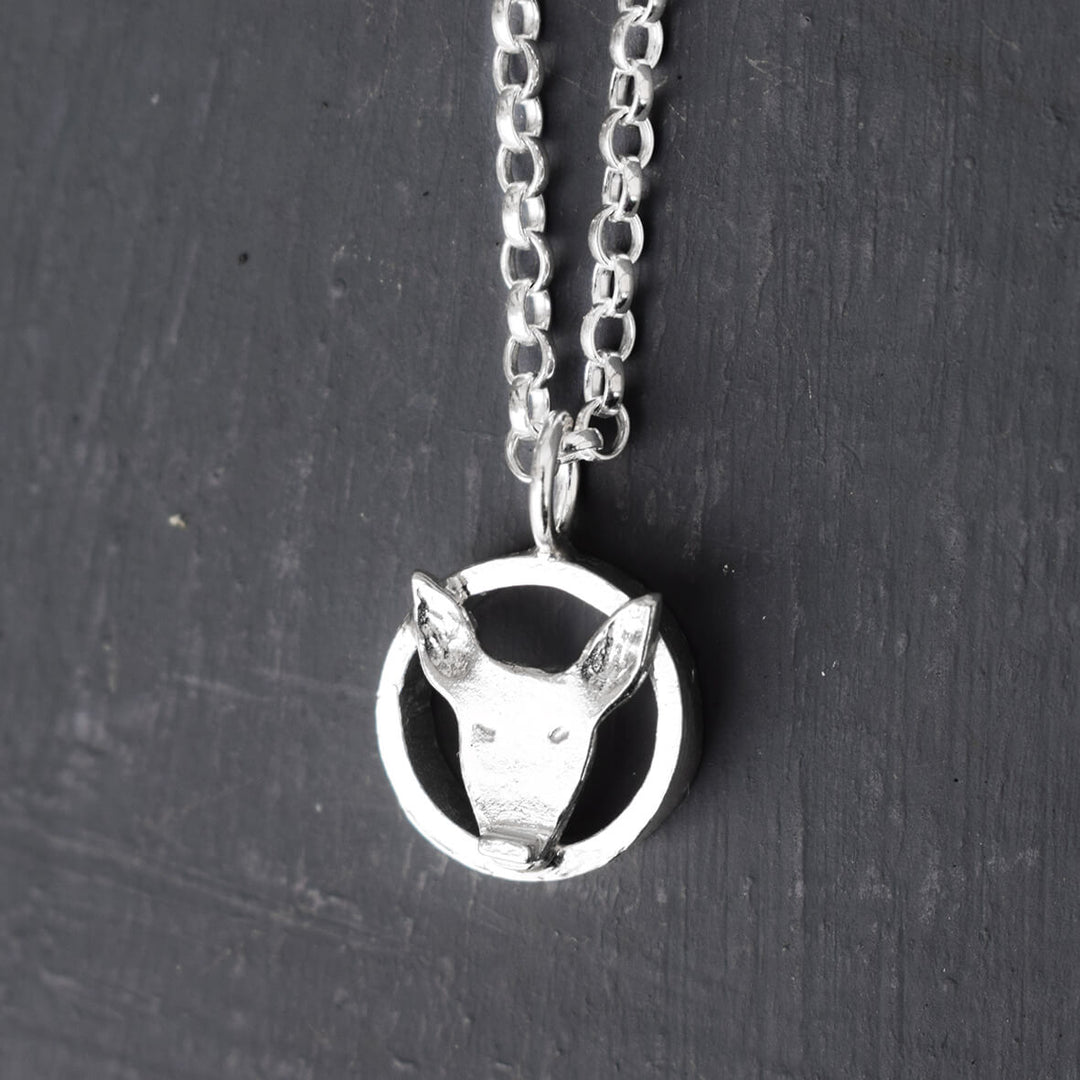 English Bull Terrier Necklace, Silver Dog Necklace, Bull Terrier Jewellery, English Bull Terrier Necklace Gift for Her, Dog Jewellery, Dog necklace