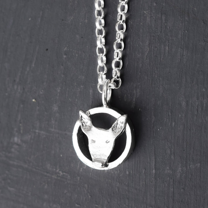 English Bull Terrier Necklace, Silver Dog Necklace, Bull Terrier Jewellery, English Bull Terrier Necklace Gift for Her, Dog Jewellery, Dog necklace