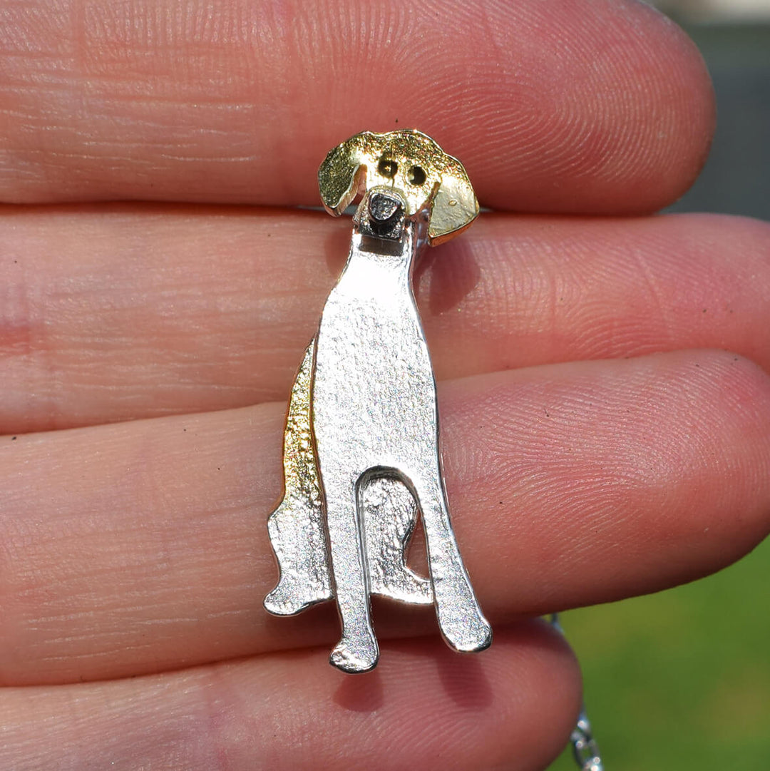 English Pointer brooch, dog brooch, silver dog gift, English Pointer gift, English Pointer present, unusual English Pointer gift ideas, English Pointer gift for woman