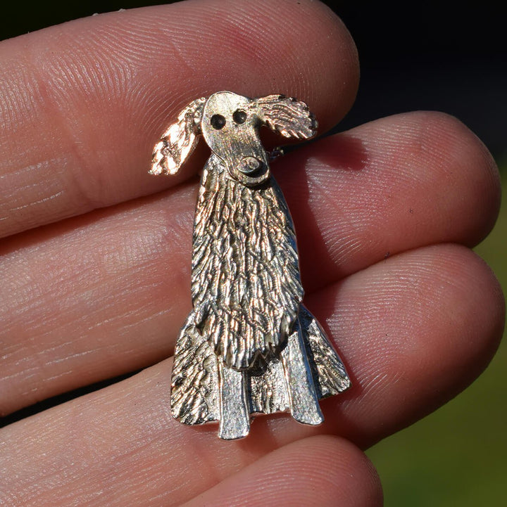 english setter brooch, dog brooch, dog pin, silver dog jewellery, dog breed gift, english setter gift for her, unusual english setter present, english setter christmas present ideas