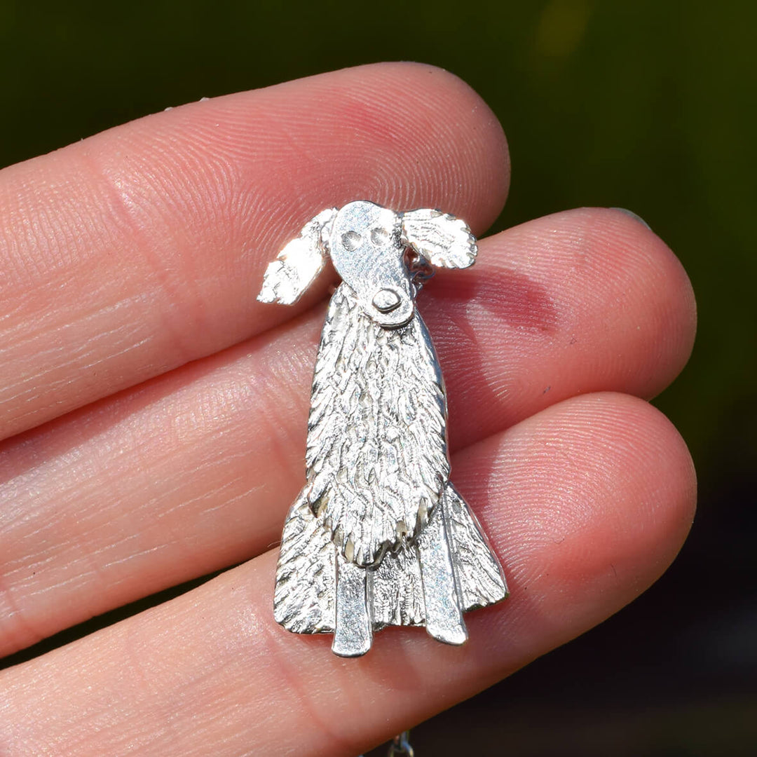 english setter brooch, dog brooch, dog pin, silver dog jewellery, dog breed gift, english setter gift for her, unusual english setter present, english setter christmas present ideas