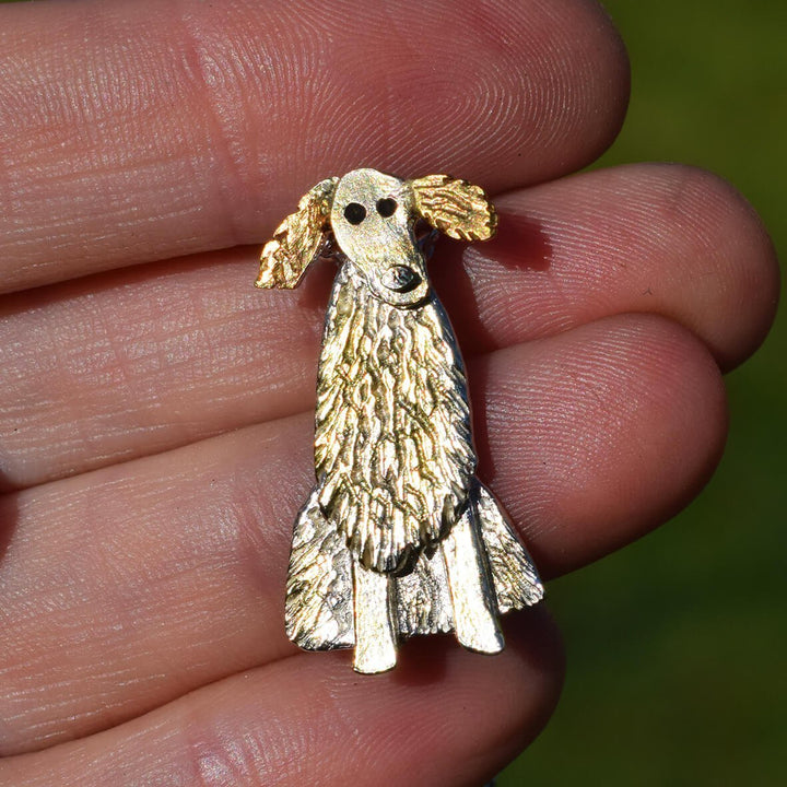 english setter brooch, dog brooch, dog pin, silver dog jewellery, dog breed gift, english setter gift for her, unusual english setter present, english setter christmas present ideas