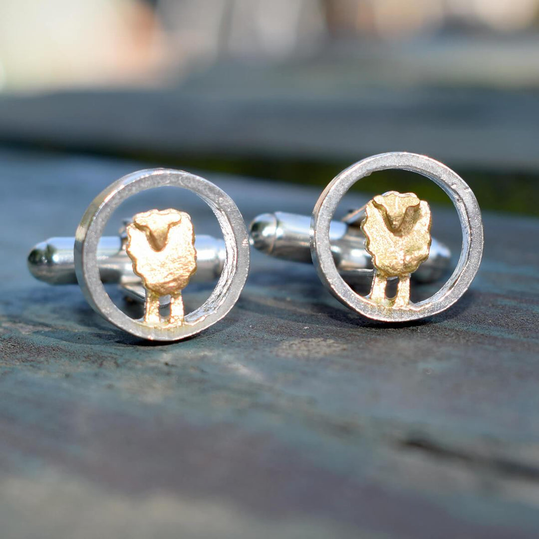 silver sheep cufflinks, farmer cufflinks, farm cufflinks, sheep present for man