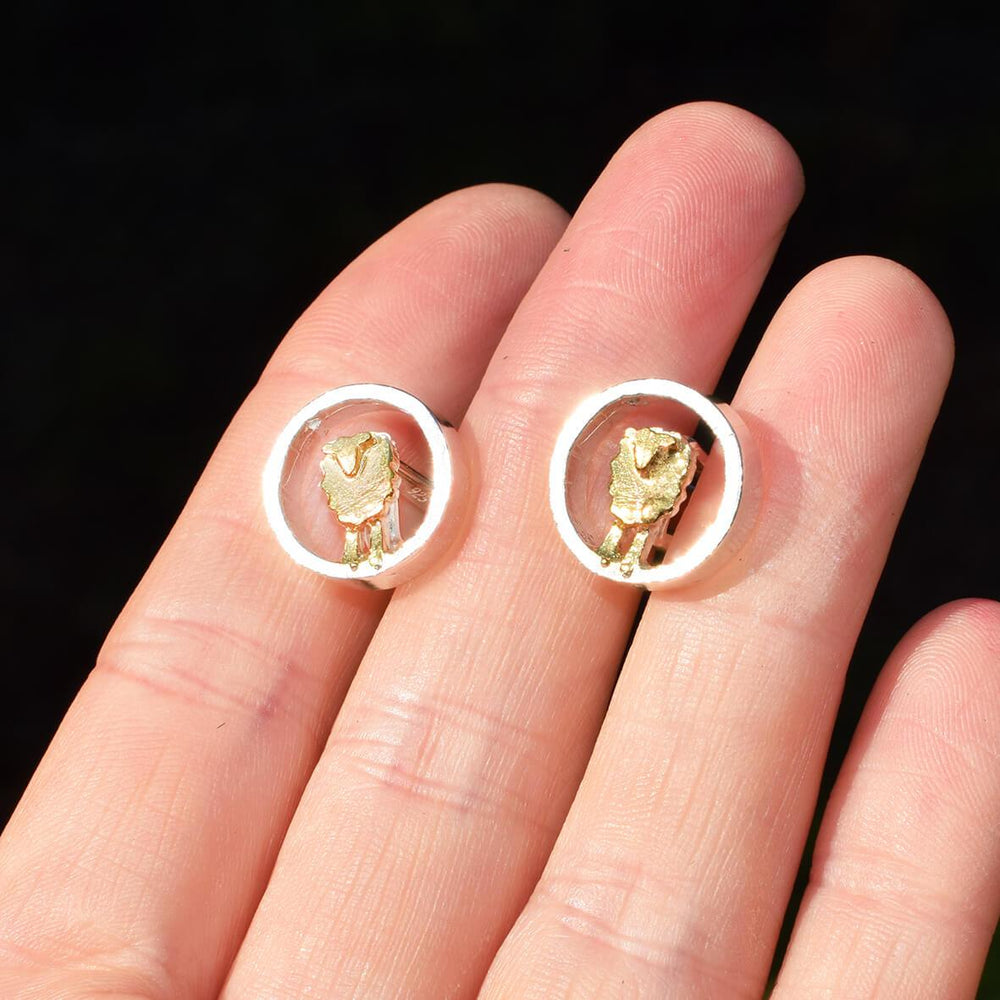 sheep cufflinks, gold sheep jewellery for him, farm cufflinks, lamb cufflinks