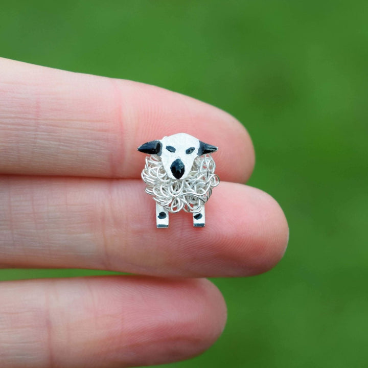 Silver hampshire down sheep earrings, hampshire down sheep gift, hampshire down jewellery