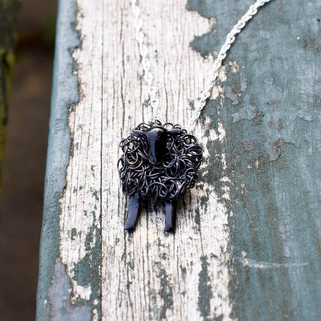 black sheep necklace, black sheep gift, black sheep present, black sheep jewellery, black sheep pendant