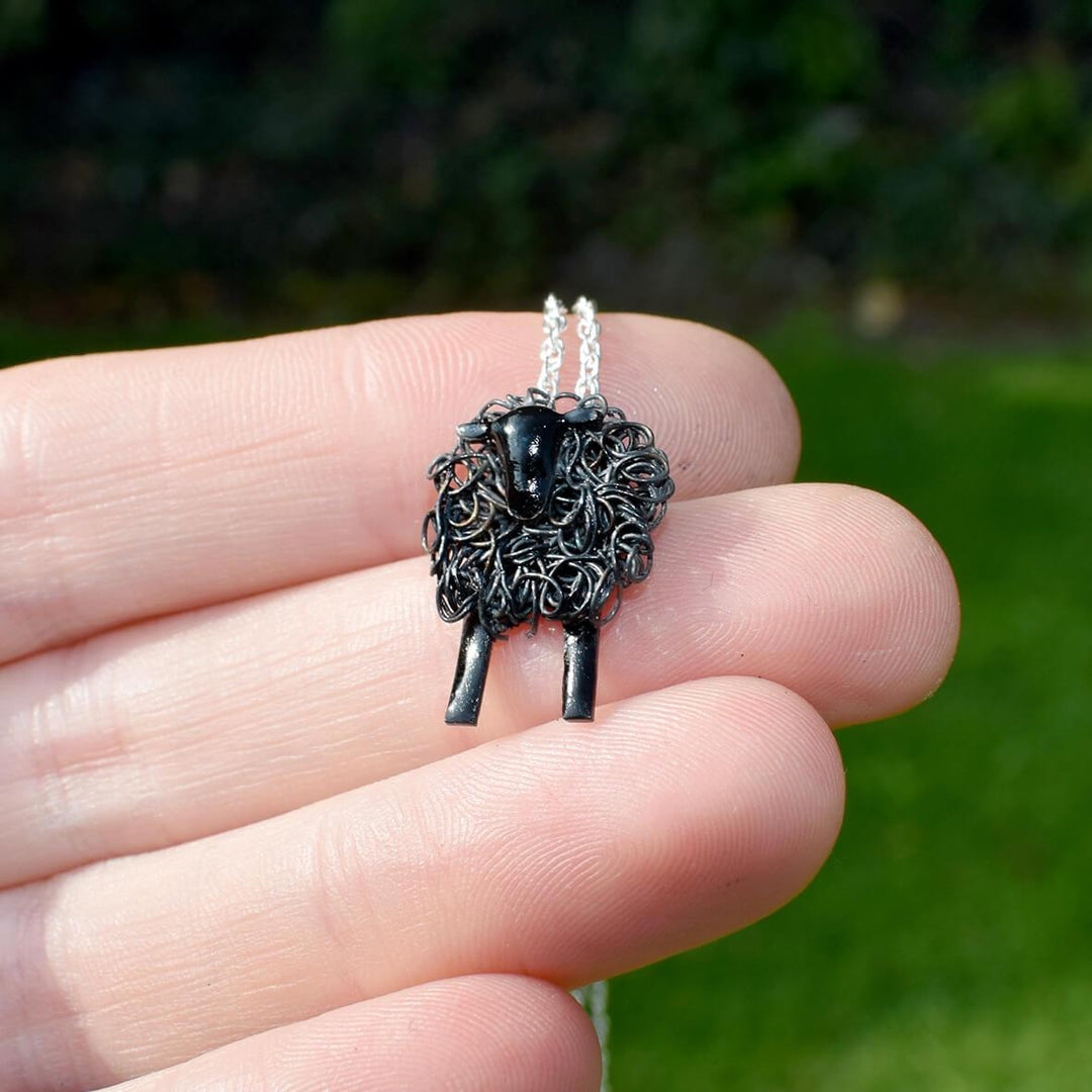 Black sheep necklace, black sheep gift for her