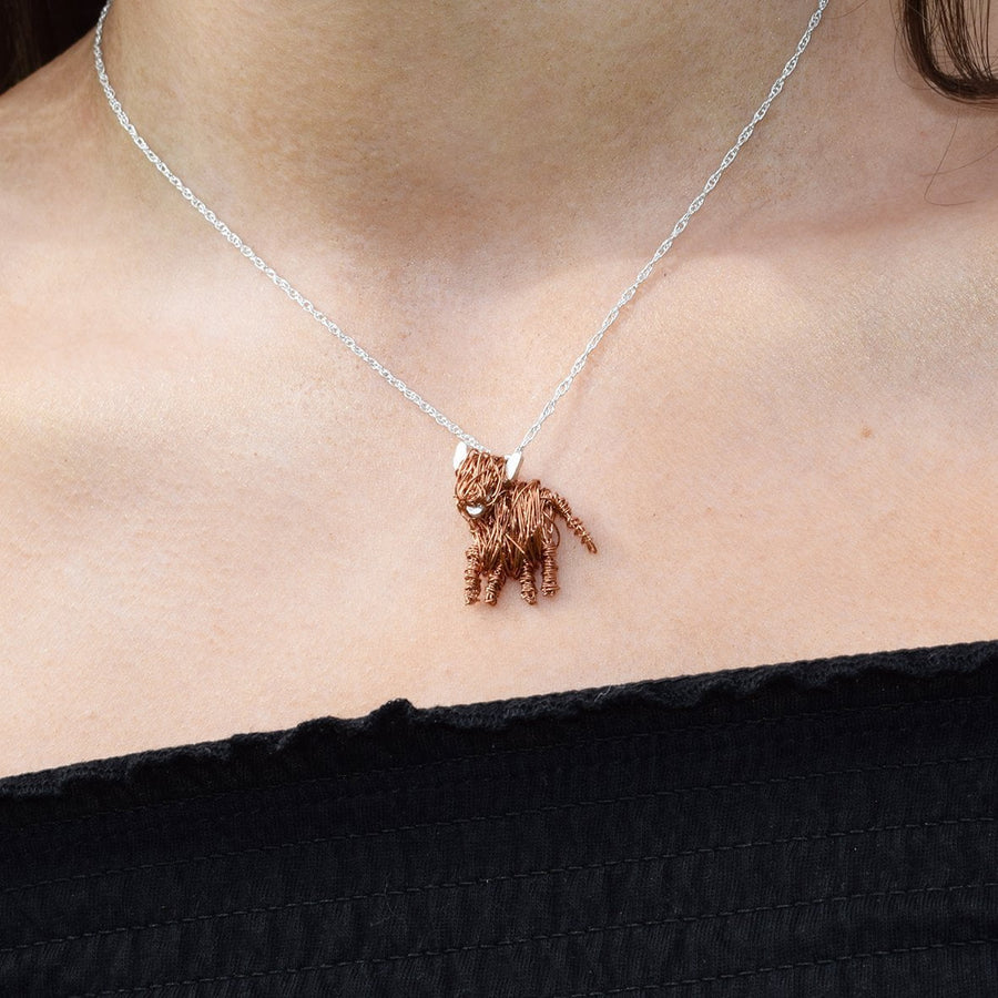 highland cow necklace, scottish necklace, scottish jewellery, cow jewellery, cow necklace, copper necklace, cow jewellery, animal jewellery