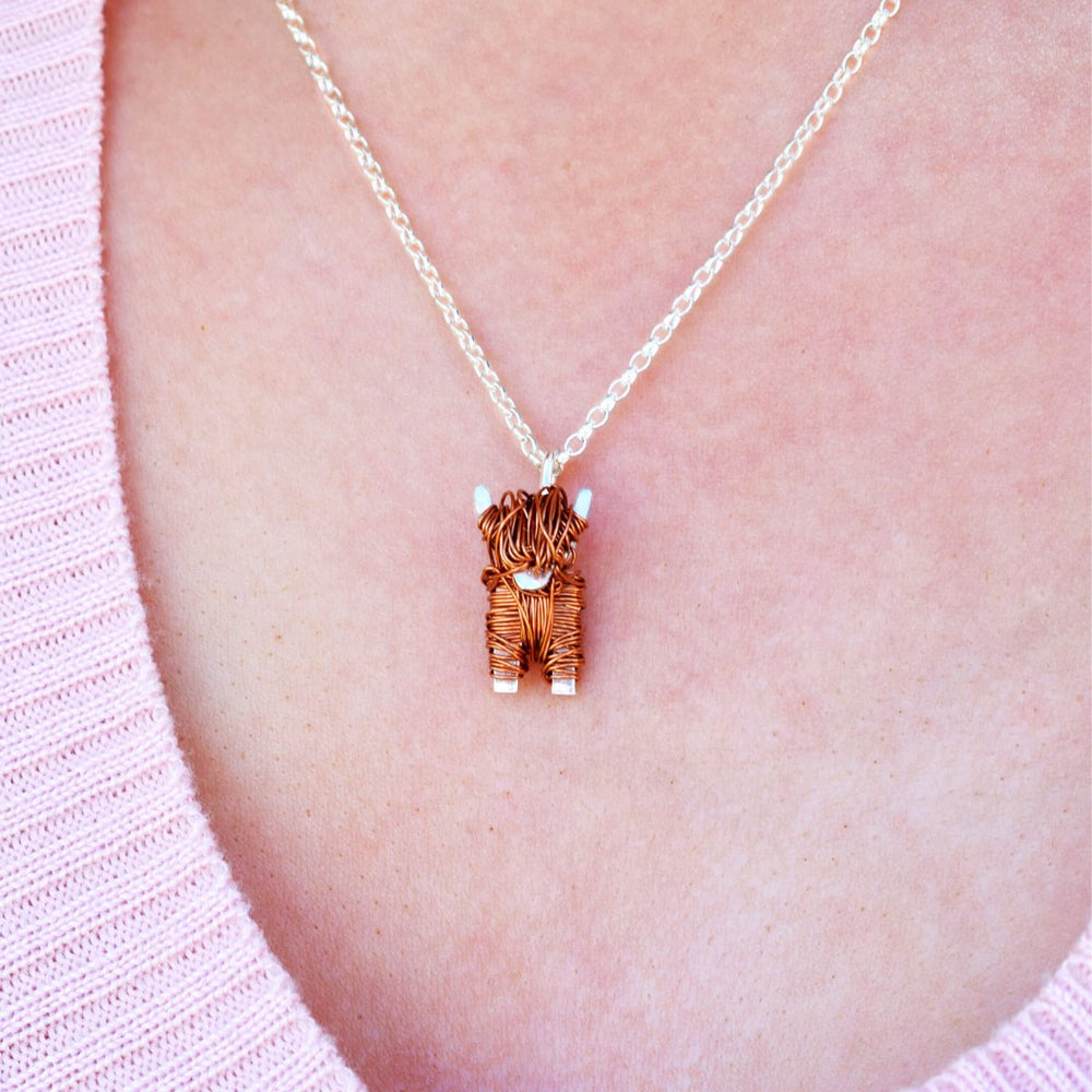 highland cow necklace, highland cow present, highland cow jewellery, cow necklace, scottish gift