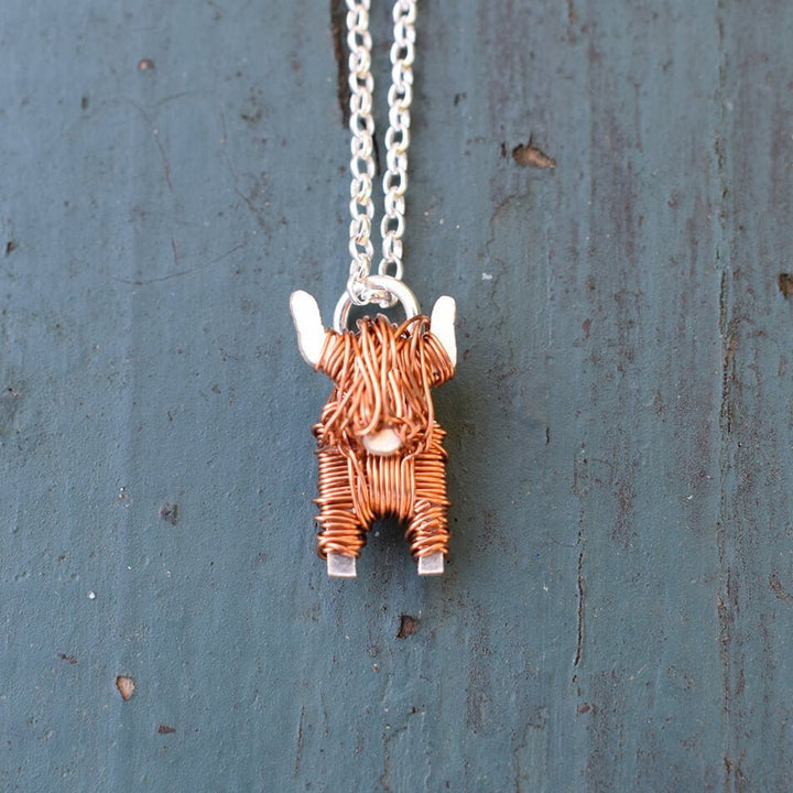 highland cow necklace, highland cow pendant, heilan coo jewellery, scottish cow gift for her, scottish jewellery, handmade scottish jewellery, cow jewellery, cow necklace, copper necklace, copper earrings, handmade copper jewellery