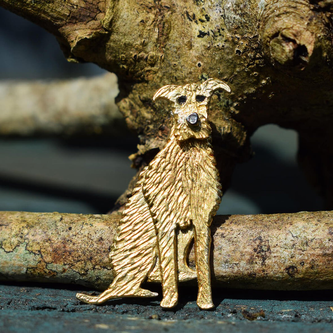 lurcher brooch, lurcher dog brooch, lurcher gift for woman, lurcher jewellery, gold lurcher, lurcher present for her, lurcher pin, sighthound gift, sighthound brooch, sighthound jewellery