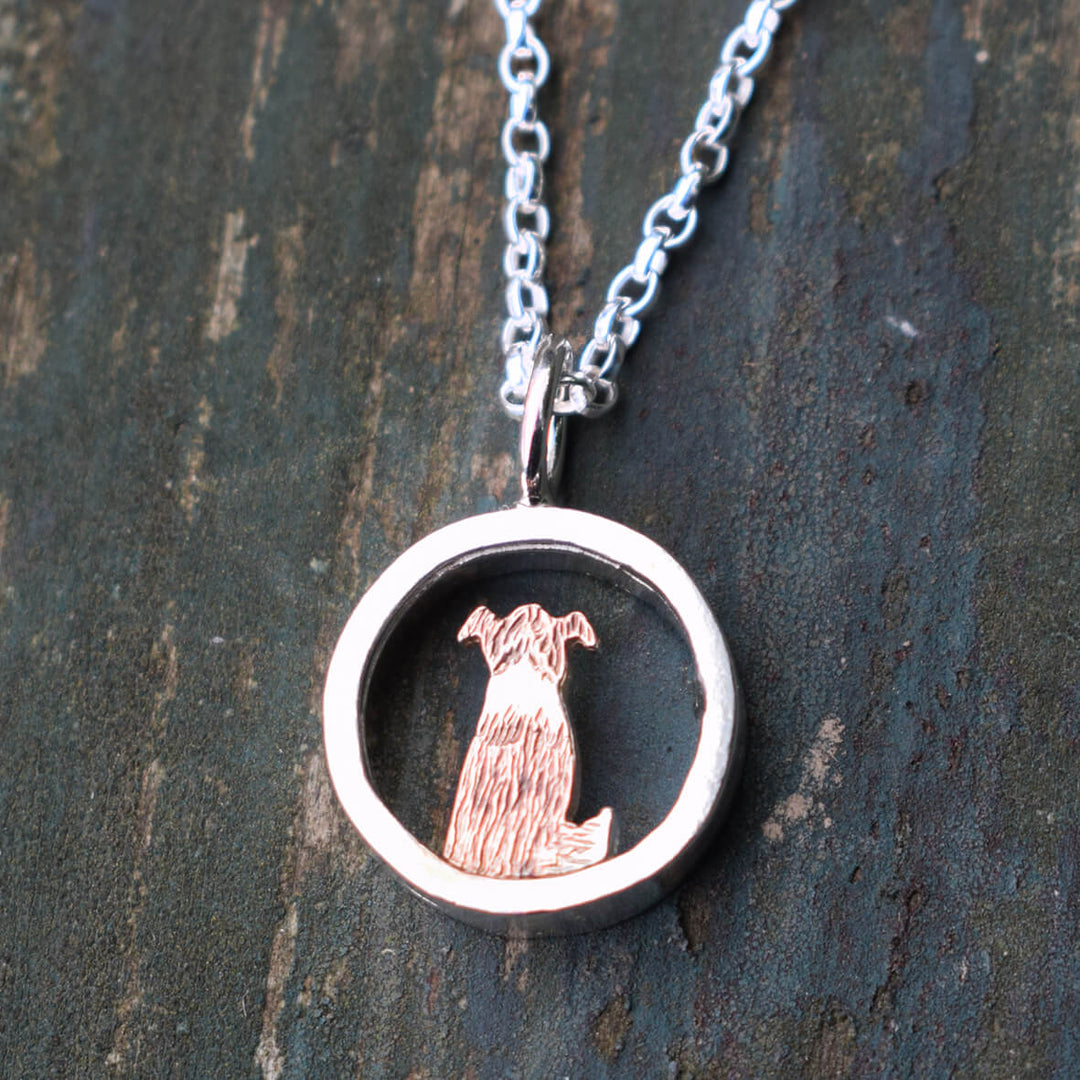 sheepdog necklace. dog necklace. border collie necklace, border collie jewellery, dog jewellery. sheepdog jewellery