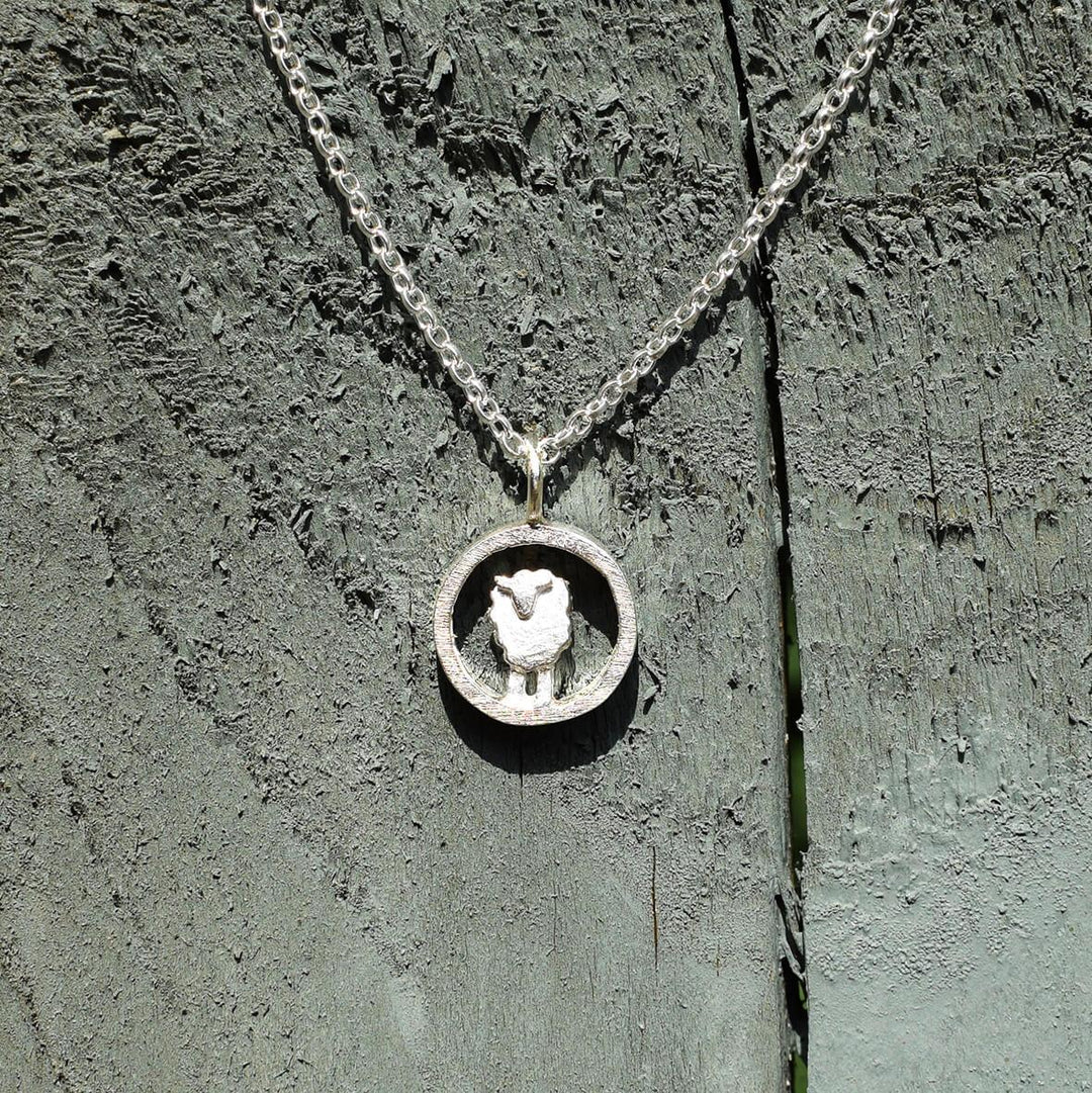 silver sheep necklace, silver animal necklace, welsh sheep jewellery, welsh sheep gift for wife, silver sheep pendant, sheep necklace, sheep jewellery, sheep jewelry, handmade sheep present, handmade sheep gift, irish silver jewellery, made in ireland necklace