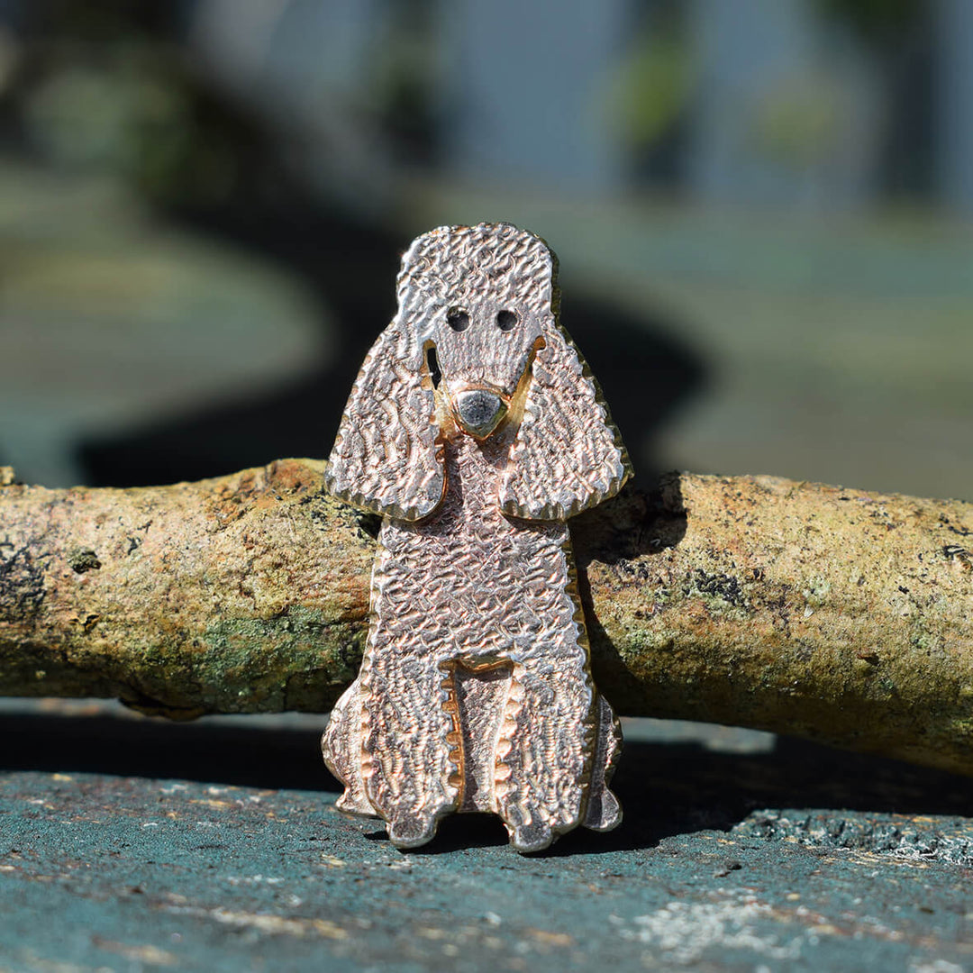 miniature poodle brooch, pooidle brooch, poodle jewellery, dog brooch, gift for poodle owner, poodle gift for wife, poodle present for woman