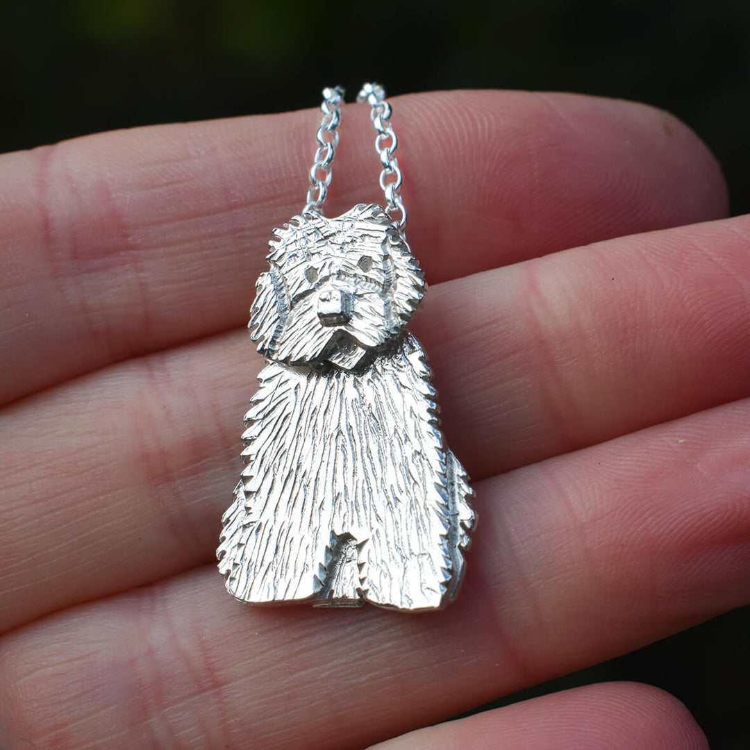 silver Old English Sheepdog, Old English Sheepdog present for woman, Old English Sheepdog jewellery