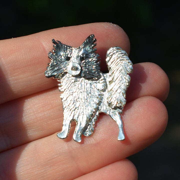 Papillon dog brooch, Papillon pin, Papillon dog jewellery, silver dog brooch, silver dog jewellery, Papillon gift for woman, Papillon present for her, Papillon memorial