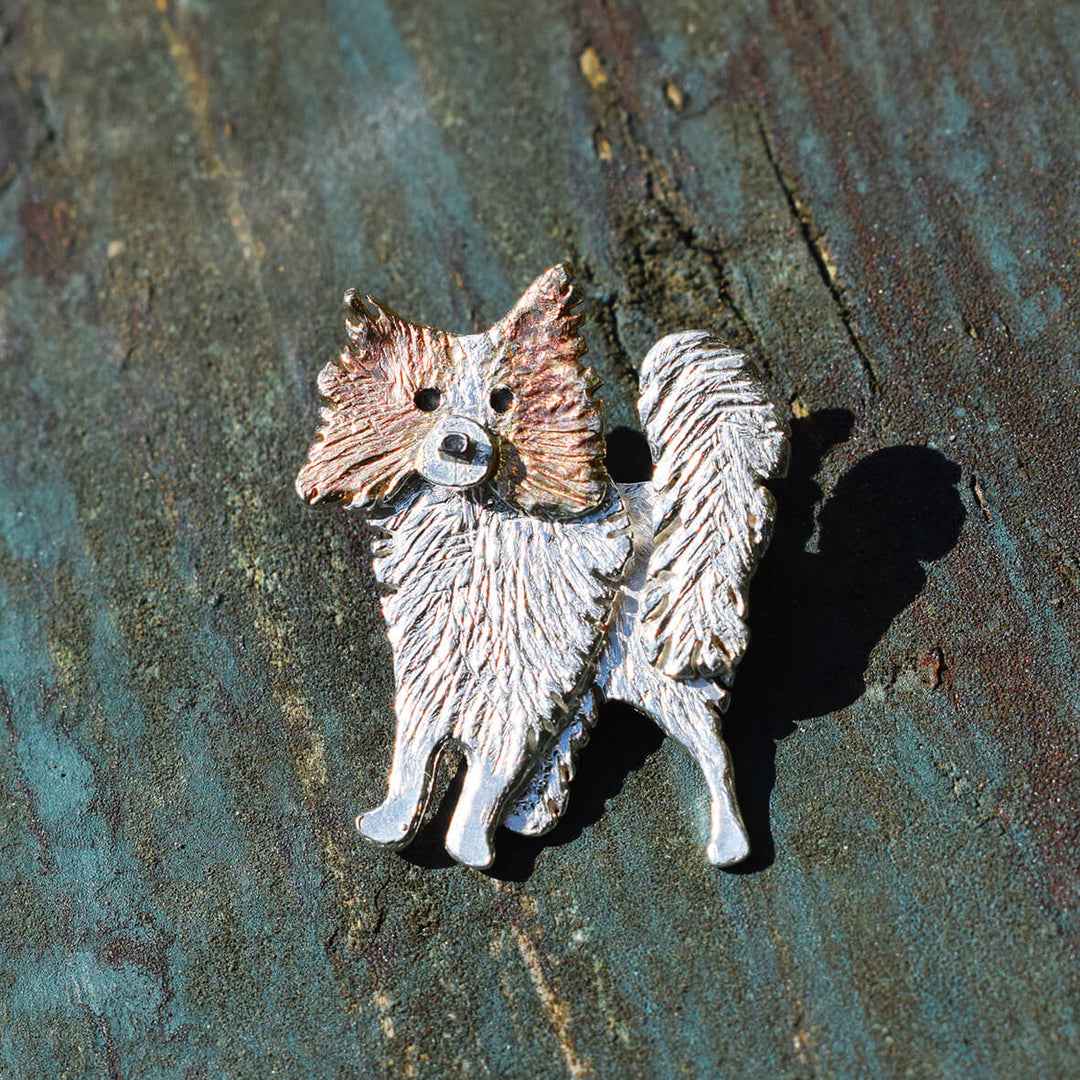 Papillon dog brooch, Papillon pin, Papillon dog jewellery, silver dog brooch, silver dog jewellery, Papillon gift for woman, Papillon present for her, Papillon memorial