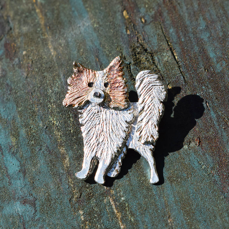 Papillon dog brooch, Papillon pin, Papillon dog jewellery, silver dog brooch, silver dog jewellery, Papillon gift for woman, Papillon present for her, Papillon memorial