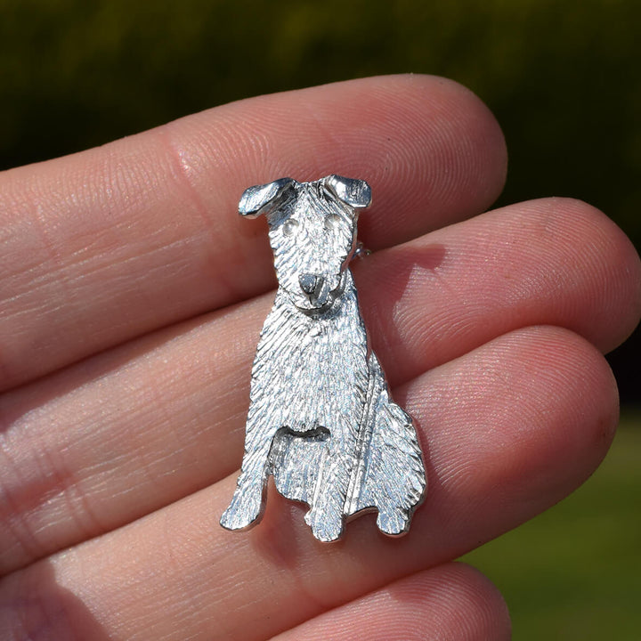 patterdale terrier brooch, dog brooch, black dog brooch, patterdale terrier gift for woman, patterdale terrier christmas present, unusual patterdale terrier present, patterdale terrier gift idea